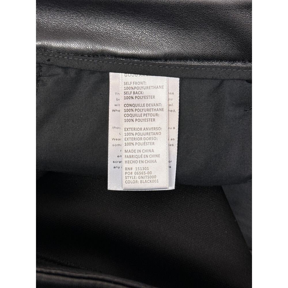 Good American Pants 8 / 29 Womens Good Icon Straight Vegan Leather Cutout Black - Picture 7 of 7